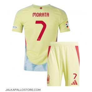 Espanja Alvaro Morata #7 Vieraspaita Lapsille EM-Kisat 2024 Lyhythihainen (+ shortsit)